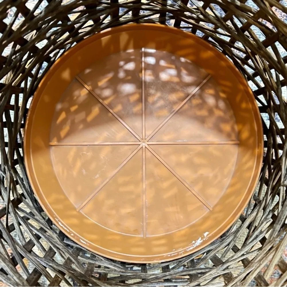 Large Wicker Planter Basket with Drip Tray